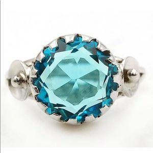 Blue topaz ring gorgeous solitaire silver